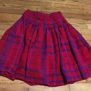 Red plaid skirt